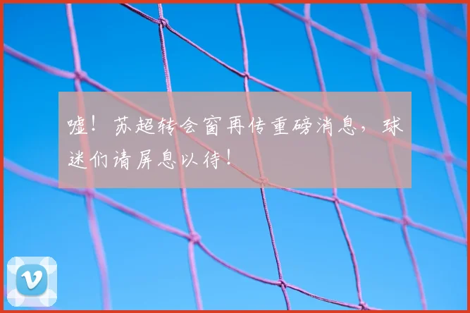 嘘!苏超转会窗再传重磅消息,球迷们请屏息以待!